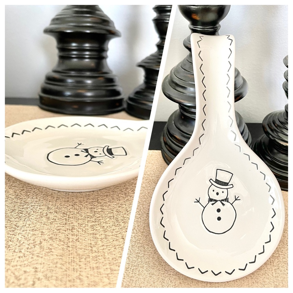 🆕 SNOWMAN ⛄️ Ceramic Spoon Rest